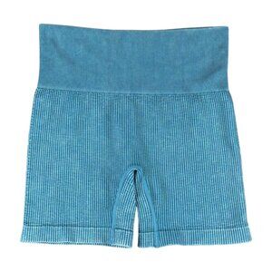 COLSIE SAGE GREEN RIBBED BIKER SHORTS, SIZE S